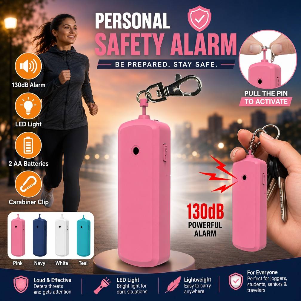 Personal Alarm Keychain - Alarm Anti Serigala Portabel 130dB Perangkat
